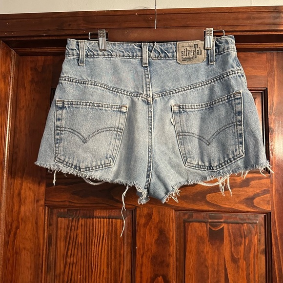 Women's Distressed Denim Shorts - Blue by Silver Tab - Picture 2 of 10